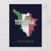 トスカニーイタリアレトロ地域マップヴィンテージファットリア シーズンポストカード (正面)