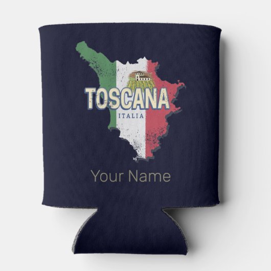 トスカニーイタリアレトロ地域マップヴィンテージファットリア 缶クーラー (裏面)