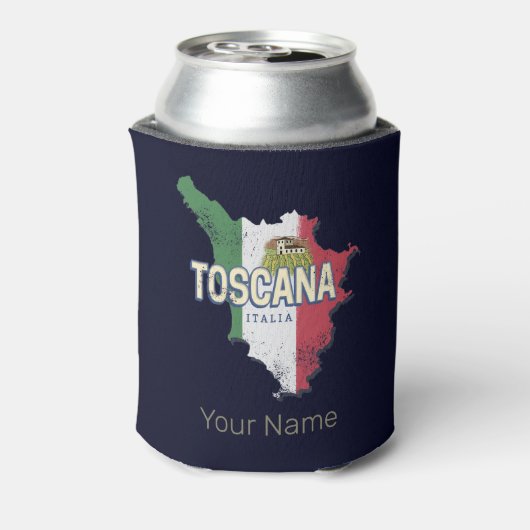 トスカニーイタリアレトロ地域マップヴィンテージファットリア 缶クーラー (缶裏面)