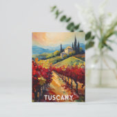 トスカニーイタリイタリアンアヴィラテクスチャードウォーターの色 ポストカード (スタンド正面)