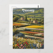 トスカニーイタリイタリアンアヴィラレトロフローラ旅行 ポストカード (正面/裏面)
