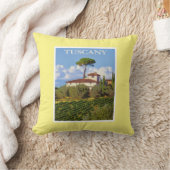 トスカニーイタリイタリアンアヴィラヴィンテージトラベルポスター クッション (ブランケット)