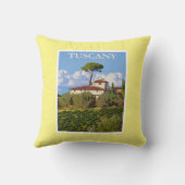 トスカニーイタリイタリアンアヴィラヴィンテージトラベルポスター クッション (裏面)