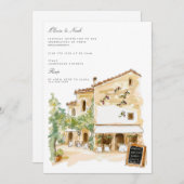 トスカニーウォーターイタリアンカラー婚約招待状 招待状 (正面/裏面)