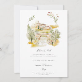 トスカニーウォーターイタリアンカラー婚約招待状 招待状