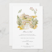 トスカニーウォーターイタリアンカラー婚約招待状 招待状 (正面/裏面)