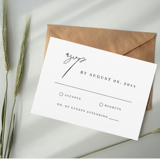 トスカニーウォーターカラーイラストレーションウェディングRSVP カード