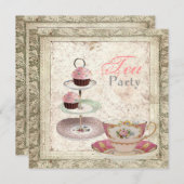 トスカニーカントリーブライダルシャワーティーパーティの招待状 招待状 (正面/裏面)