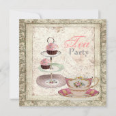 トスカニーカントリーブライダルシャワーティーパーティの招待状 招待状 (正面)