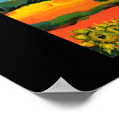 トスカニーコレクションのひまわりとcountyside ポスター (角)