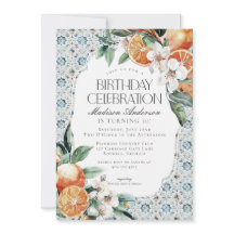 トスカニータイル沿岸イタリアン誕生日招待状