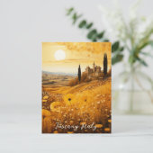 トスカニーフラワーバ絵画レーズ |イタリア旅行アート ポストカード (スタンド正面)