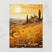 トスカニーフラワーバ絵画レーズ |イタリア旅行アート ポストカード (正面)