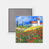 トスカニーレッドポピー マグネット (正面/裏面)