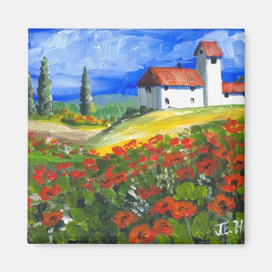 トスカニーレッドポピー マグネット (正面)