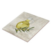 トスカニー素朴オリーブ油ボトルウォーターカラー タイル (側面)