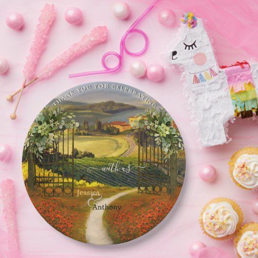 トスカラフルカンの結婚風景 ペーパープレート (パーティー)