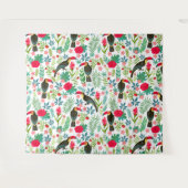 トスカラフルカン熱帯花パターン タペストリー (正面(横))