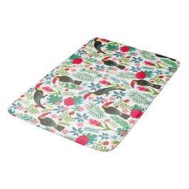 トスカラフルカン熱帯花パターン バスマット