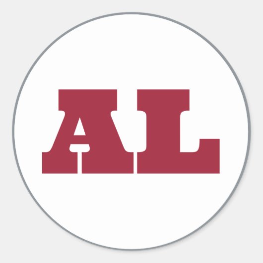 トスカルーサ(AL) – ホワイトxクリムゾンxグレー ラウンドシール (正面)