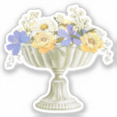 トスカンの庭園の花瓶の花束 ウェディング シール (正面)