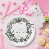 トスカンオリーブ植物リース紙プレート ペーパープレート (パーティー)