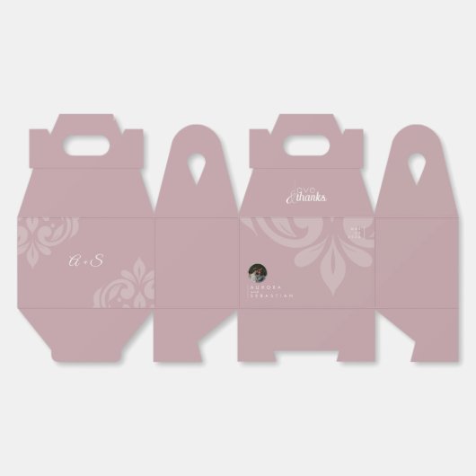 トスカーナお洒落のピミニマルッ結婚ク写真 フェイバーボックス (見開き)