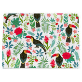 トスカーナとカラフルの熱帯花のパターン ラージペーパーバッグ (正面)