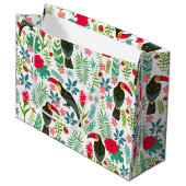 トスカーナとカラフルの熱帯花のパターン ラージペーパーバッグ (正面アングル)