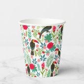 トスカーナとカラフルの熱帯花のパターン 紙コップ (裏面)