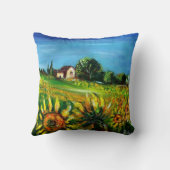 トスカーナのひまわりと田舎 クッション (裏面)