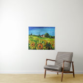 トスカーナのひまわりと田舎 タペストリー (インサイチュ(横))