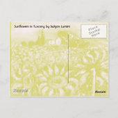 トスカーナのひまわりと田舎 ポストカード (裏面)