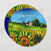 トスカーナのひまわりと田舎 招待状 (正面/裏面)