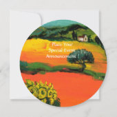 トスカーナのひまわり風景 オレンジ 黒 招待状 (裏面)