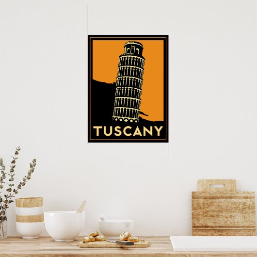 トスカーナのイタリア美術デコのレトロポスター ポスター (キッチン)