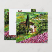 トスカーナのイリス, 緑と紫の花の野 招待状 (正面/裏面)