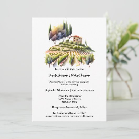 トスカーナのウォーターカラーヴィラトスカーナワイナリーイタリアンヴィノ 招待状 (スタンド正面)