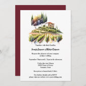 トスカーナのウォーターカラーヴィラトスカーナワイナリーイタリアンヴィノ 招待状 (正面/裏面)