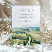 トスカーナのエレガンスは日付の国イタリアン側を保存 招待状