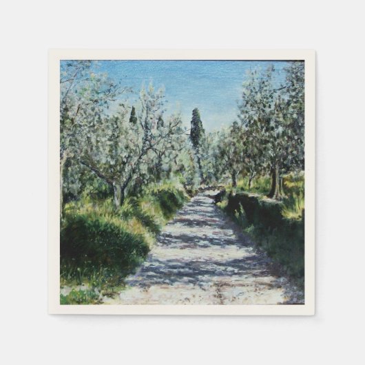 トスカーナのオリーブの木 スタンダードカクテルナプキン (正面)