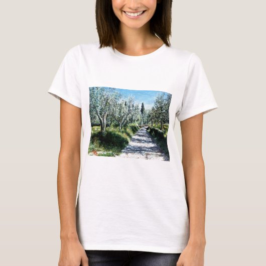 トスカーナのオリーブの木 Tシャツ (正面)