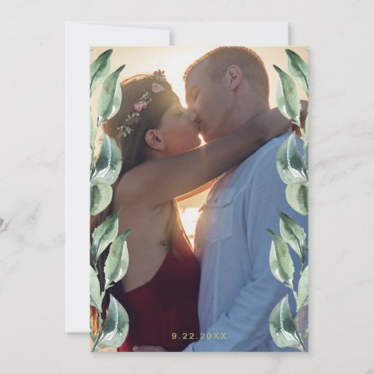 トスカーナのオリーブ・ガーデン日付の写真を保存 セーブザデート (裏面)