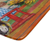 トスカーナのキッチンキャット、ひまわりワイングラス カッティングボード (角)