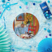 トスカーナのキッチンキャット、ひまわりワイングラス ペーパープレート (パーティー)