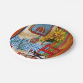 トスカーナのキッチンキャット、ひまわりワイングラス ペーパープレート (アングル)