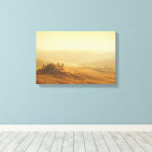 トスカーナのキャンバスの風景の上の日の出 キャンバスプリント (インサイチュ (ウッドフロア))