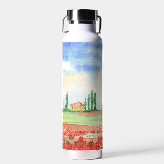 トスカーナのケシ畑 ウォーターボトル (正面)