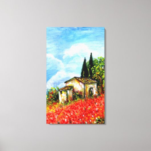 トスカーナのケシ キャンバスプリント (正面)