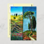 トスカーナのケシ、ヒノキおよび地中海の松 ポストカード (正面/裏面)